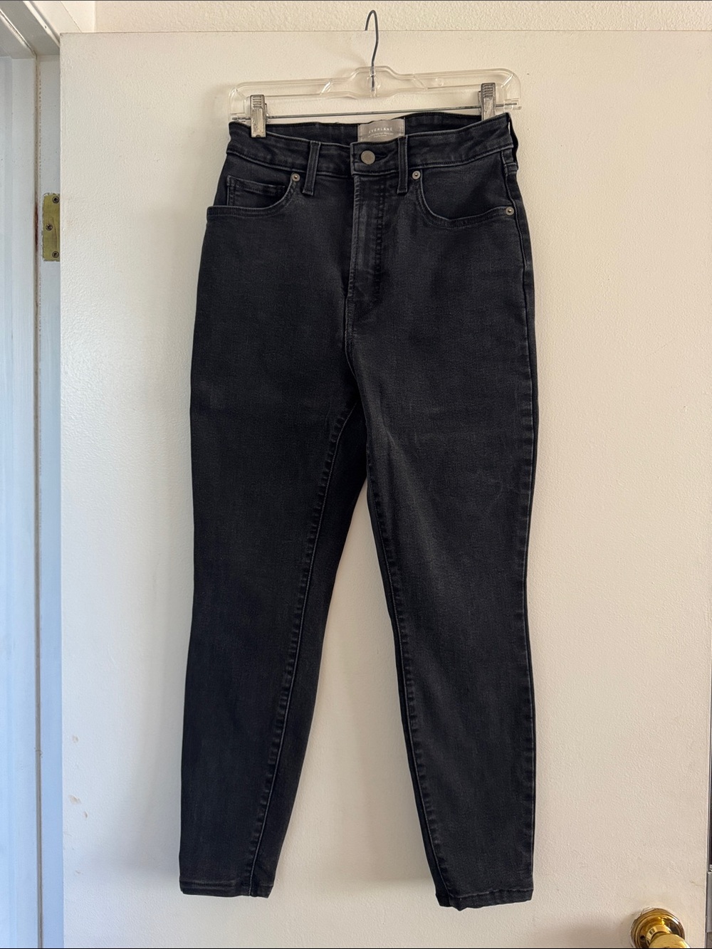 Everlane Black High-Rise Jeans — Slim Tapered